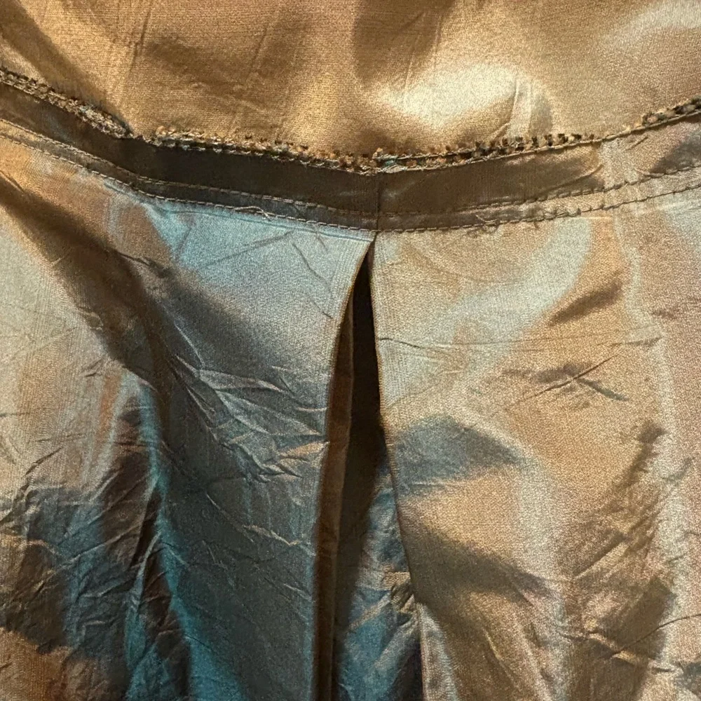 DKNY 100% Silk Pleated Midi Skirt in Opal Blue Gray – Size 10 NWT ($345 Retail) - Picture 15 of 16